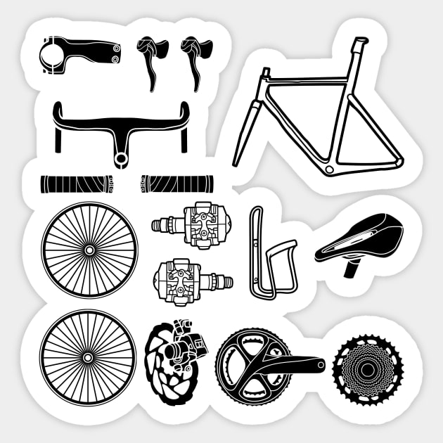 New Bike Day Sticker, Bike Parts Sticker, Bicycle Parts Sticker, nbd Sticker, Cycling Gear Sticker, Cycling, Crank, Handlebars, Bike Sticker Sticker by CyclingTees